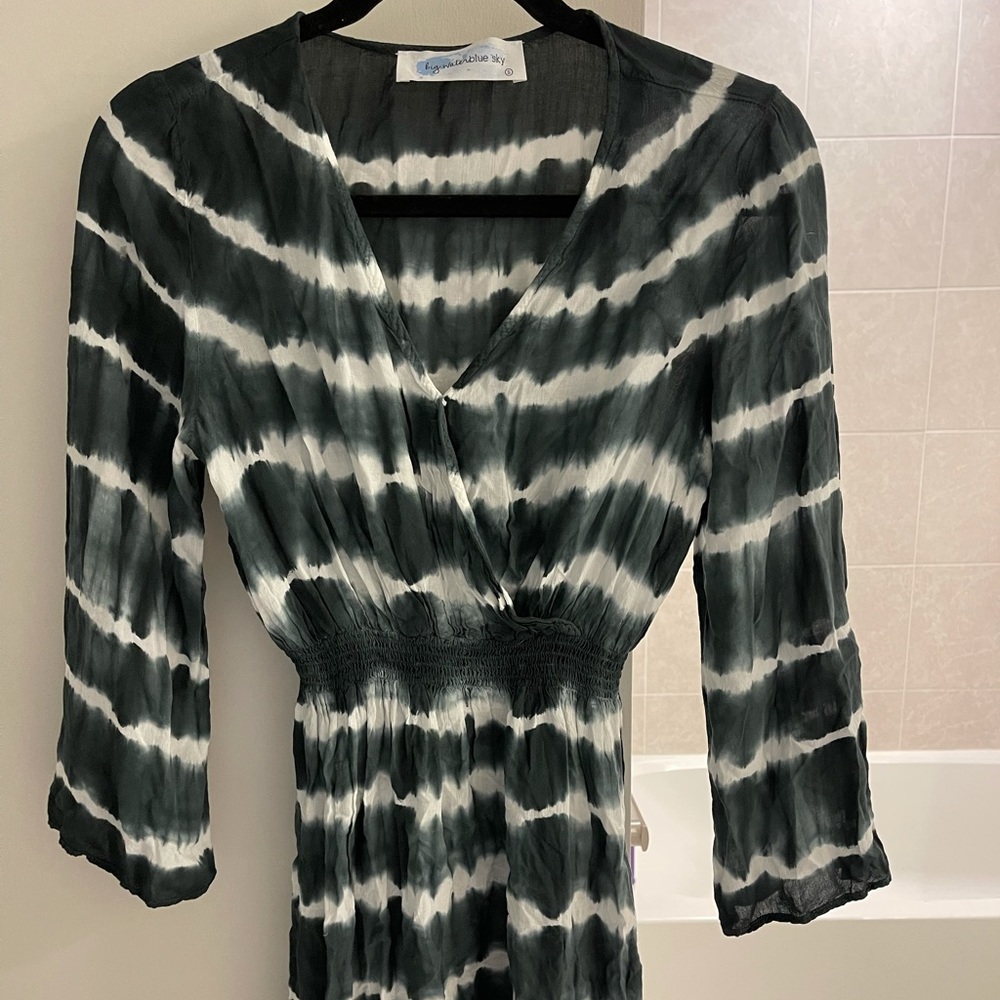 Big Water Blue Sky Blue and White Striped Dress